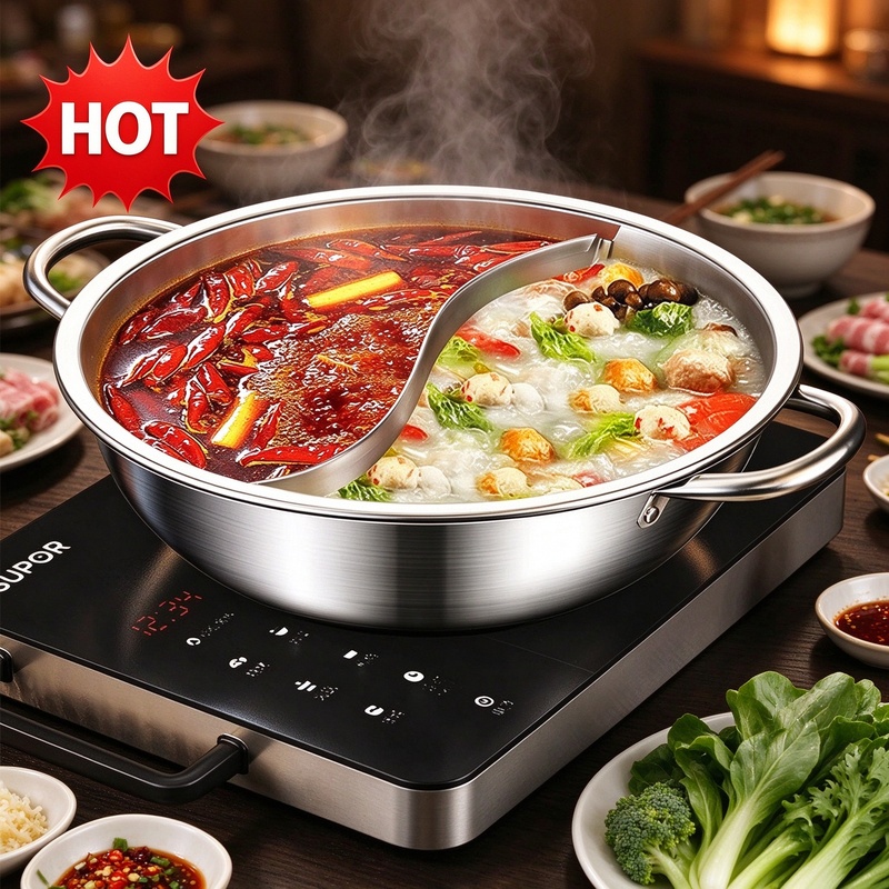 Home Cooking Gas - 스테인리스 스틸 28cm 분리형 핫팟, 가스레인지용